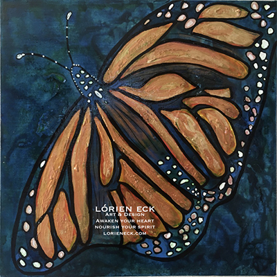 Image of Monarch Butterfly, a mixed media painting by Lorien Eck